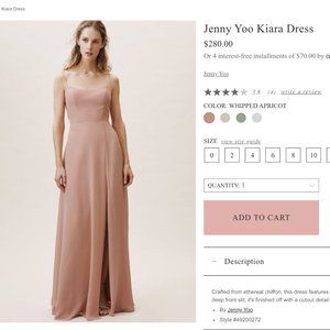 Jenny Yoo Kiara Dress Whipped Apricot Color
